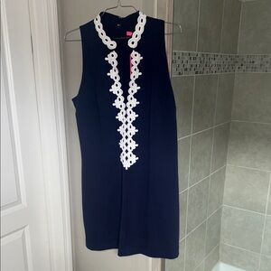 Lilly Pulitzer Navy Blue Dress with White Accents
